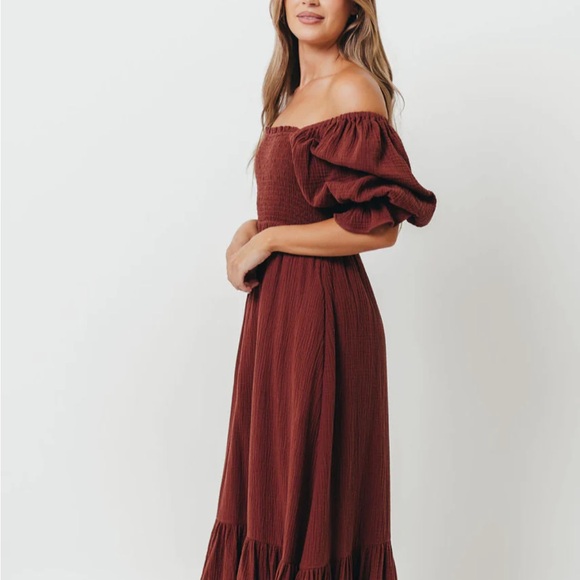 Livvy Cotton Maxi Dress Rust Brow - Picture 2 of 3